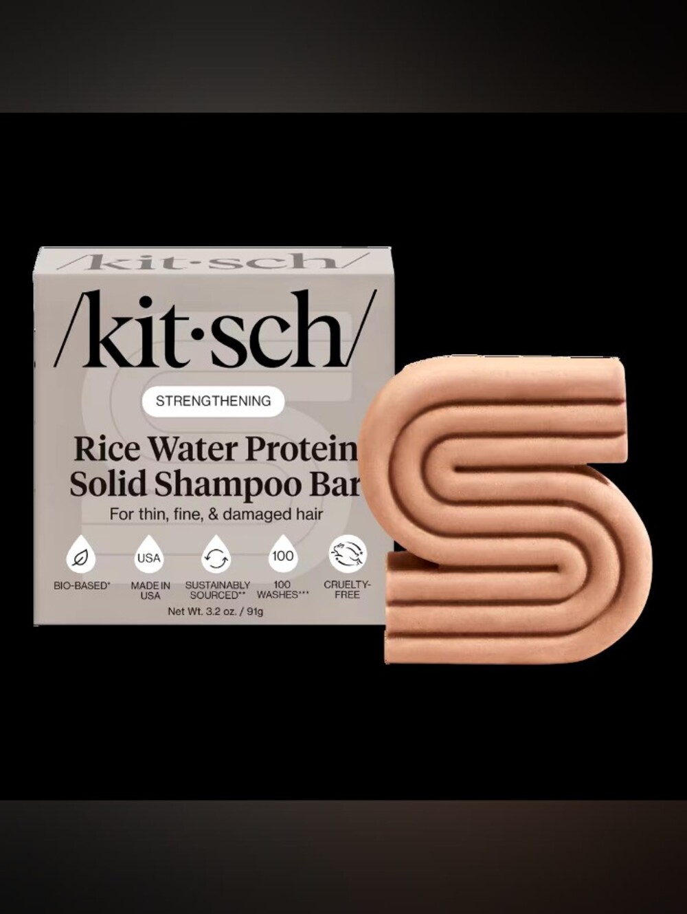 The Kitsch Rice Water Protein Strengthening Shampoo Bar